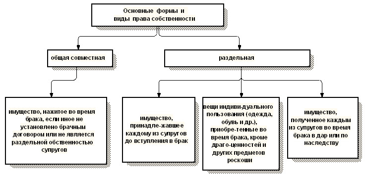 Виды имущества схема